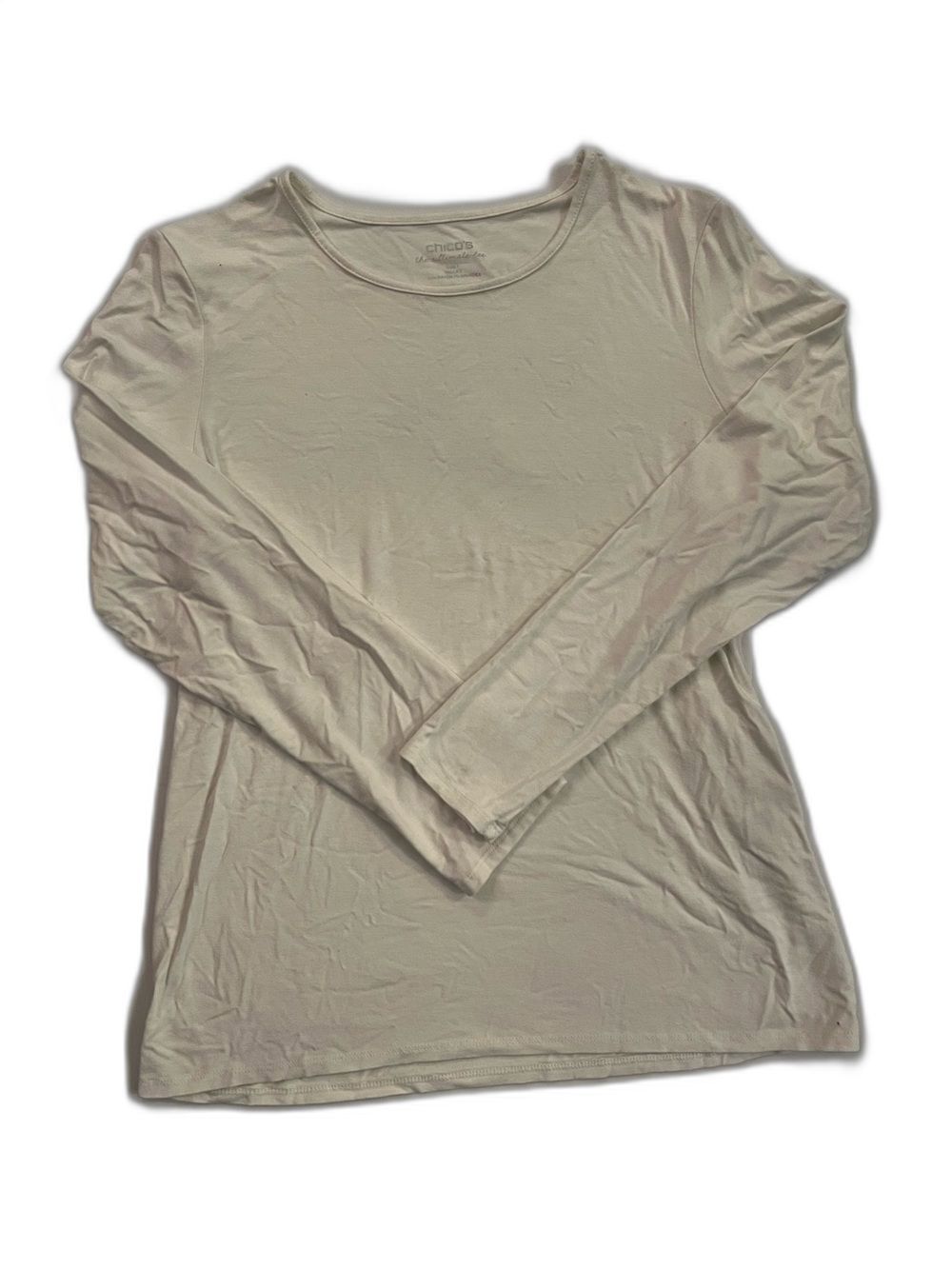 Chico's Women's Long-Sleeve Crew Tee in White